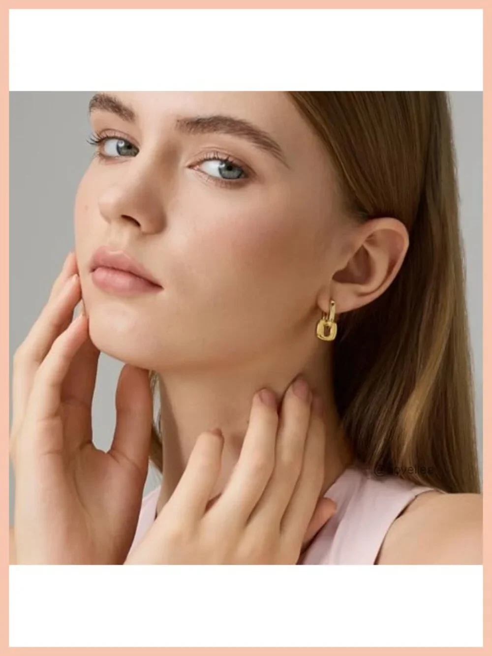 18K Gold Plated Chunky Hoop Earrings for Women Thick Gold Hoops Set